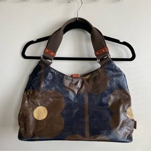 orla kiely brown floral shoulder bag